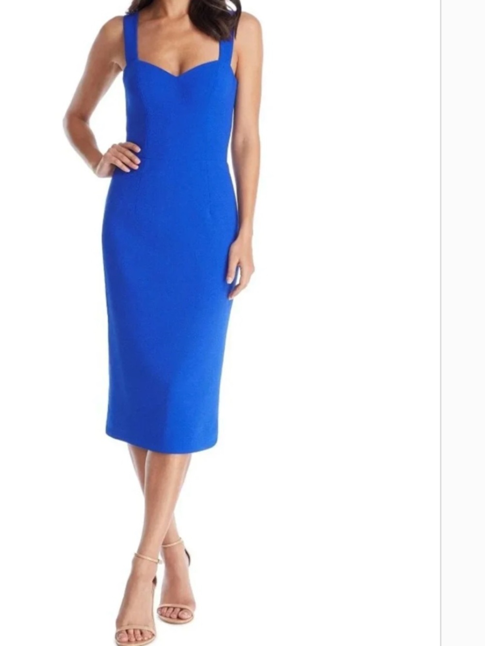 DRESS THE POPULATION Nicole Cocktail Blue Dress‎ Sz L